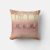 Coussin M. & Mme Parties scintillant Mariage Keepsaké Élég (Recto)