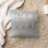 Coussin M. & Mme Silver Parties scintillant Mariage Keepsa (Couverture)