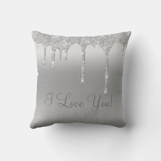 Coussin M. & Mme Silver Parties scintillant Mariage Keepsa (Verso)