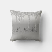 Coussin M. & Mme Silver Parties scintillant Mariage Keepsa (Recto)