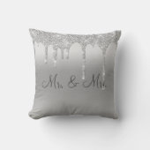 Coussin M. & Mme Silver Parties scintillant Mariage Keepsa (Recto)