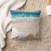 Coussin M. moderne & Mme Tropical Summer Beach Mariage (Couverture)