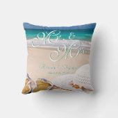Coussin M. moderne & Mme Tropical Summer Beach Mariage (Verso)