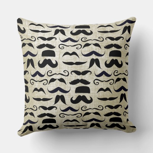 Coussin M. Mustache Hipster Motif (Verso)