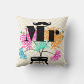 Coussin M. Mustache Pale Yellow Zig Zag Mason Jar (Verso)