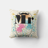 Coussin M. Mustache Pale Yellow Zig Zag Mason Jar (Recto)