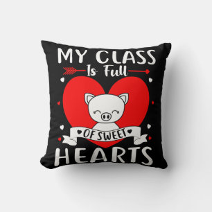 Coussin Ma classe est pleine de cœurs doux pour la Saint-V