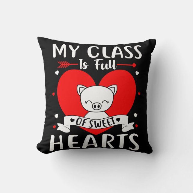Coussin Ma Classe Est Pleine De Coeurs Sucrés Valentine (Recto)
