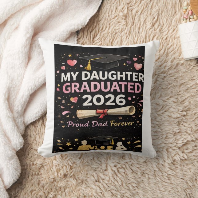 Coussin Ma Fille Diplômée 2026 (Couverture)