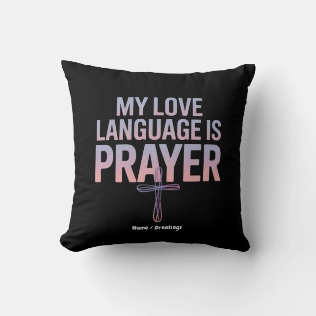 Coussin Ma Langue D'Amour Est La Prière Jésus Conception C (Recto)