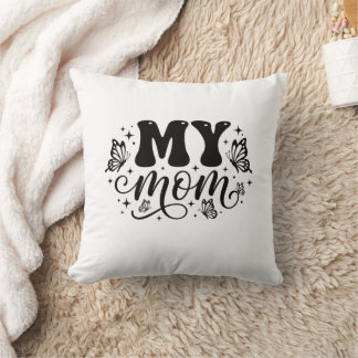 Coussin Ma maman esthétique papillon Fête des mères