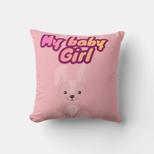 Coussin Ma petite fille Lapin Mignon (Recto)