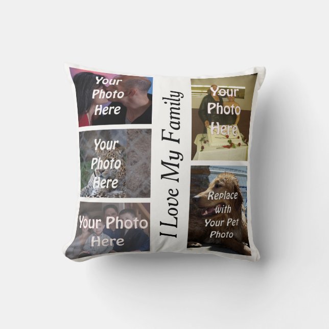 Coussin Ma photo de famille unique (Recto)
