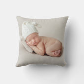 Coussin Ma première photo de bébé à Noël (Verso)