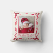 Coussin Ma première photo de bébé à Noël (Recto)