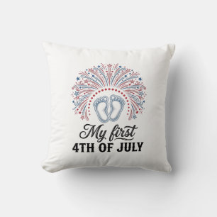 Coussin Ma première tenue de bébé du 4 juillet avec pieds