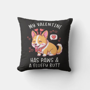 Coussin Ma Saint-Valentin a des pattes et un derrière tout