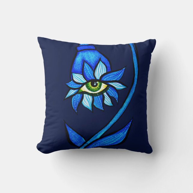 Coussin Macabre Witchy Fleur oeil Déplaisant Éffrayant ble (Recto)