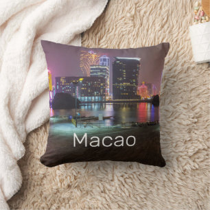 Coussin Macao Casino Skyline Panorama Chine Nuit