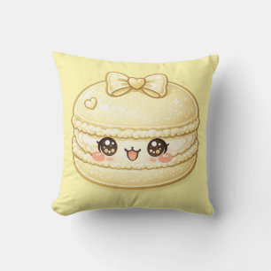 Coussin Macaron Jaune Sucré Kawaii