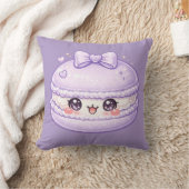Coussin Macaron Violet Sucré Kawaii (Couverture)