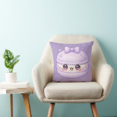 Coussin Macaron Violet Sucré Kawaii (Chaise)