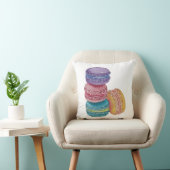 Coussin Macarons Arc-En-Ciel Cute En Aquarelle (Chaise)