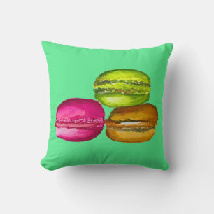 Coussin Macarons colorés aquarelle art funky