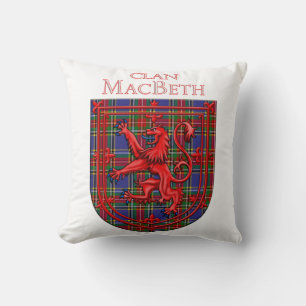 Coussin MacBeth Tartan Scottish Plaid Lion Rampant