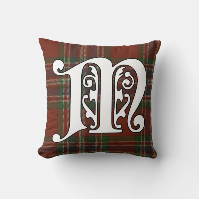 Coussin MacFarlane Clan Tartan Monogramme (Recto)