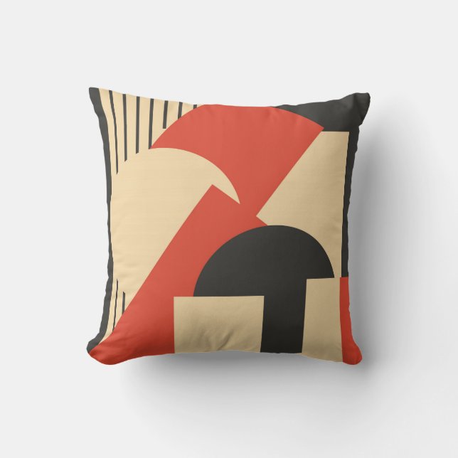 Coussin Mâche- abstraite géométrique d'art déco (Recto)