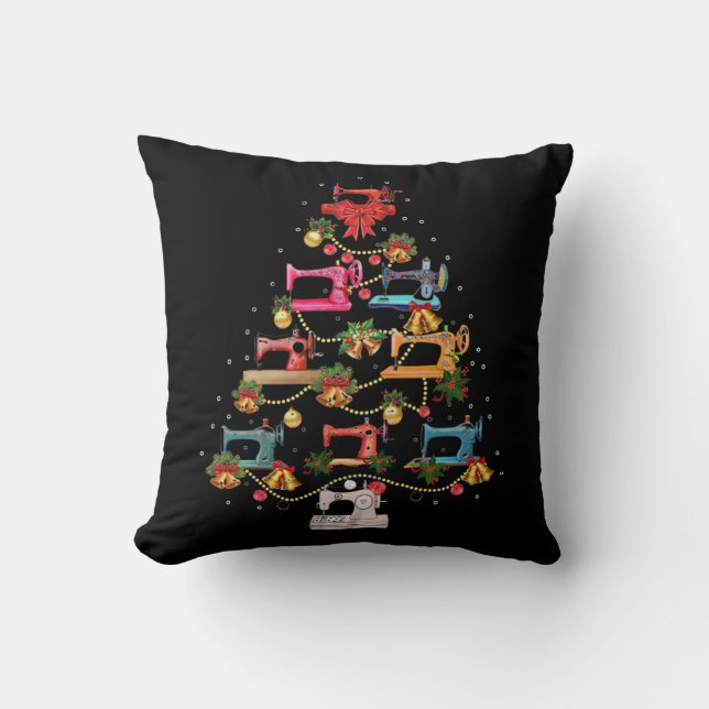 Coussin Machine à coudre Arbre de Noël (Recto)