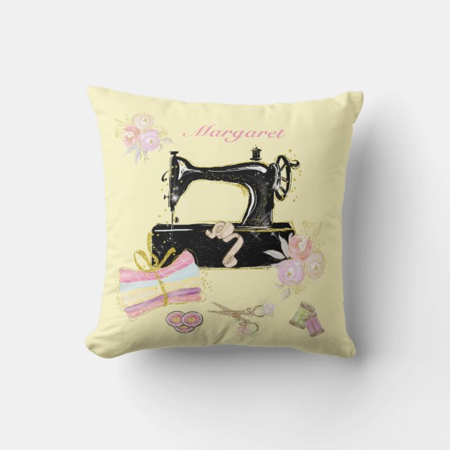 Coussin Machine à coudre vintage (Recto)