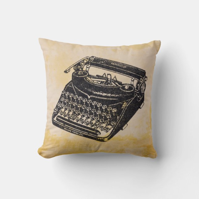 Coussin Machine à écrire silencieuse vintage de luxe (Recto)