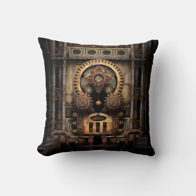 Coussin Machine infernale de Steampunk (Recto)