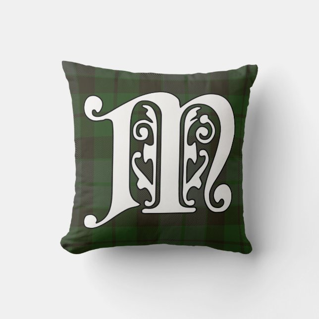 Coussin MacKay Clan Tartan Monogramme (Recto)