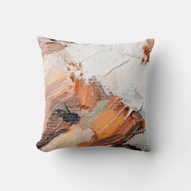 Coussin Macro. Abstract art. Expressive embossed pasty oil (Recto)