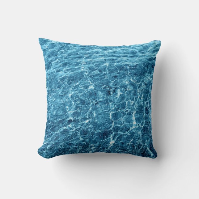 Coussin Macro Bubbling Blue Sea Photo (Recto)