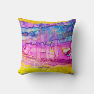 Coussin Macro de nuages colorés, plaque d'encre.