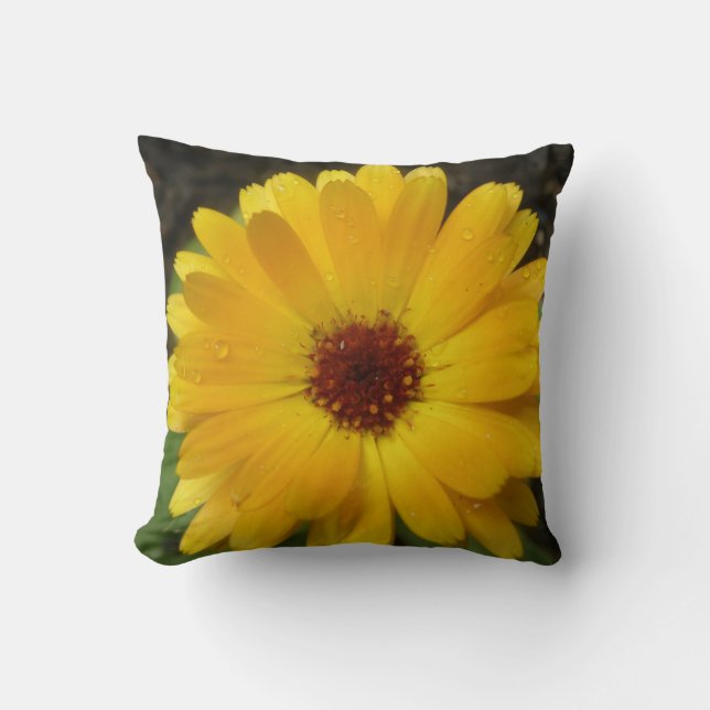 Coussin Macro Marigold jaune (Recto)