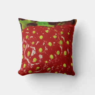 Coussin Macrographie des fraises