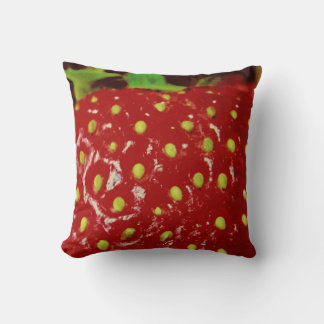 Coussin Macrographie des fraises