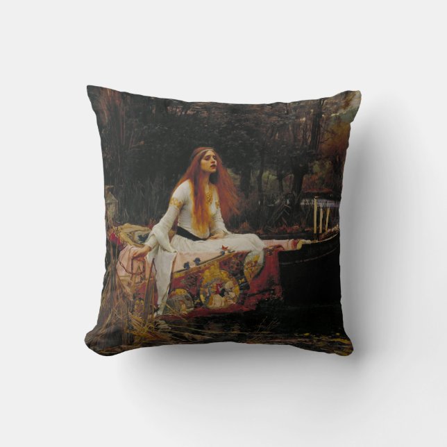 Coussin Madame de la peinture de Pre-Raphaelite d'échalote (Recto)