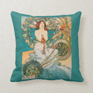 Coussin Madame d'une chevelure foncée Pillow de Nouveau