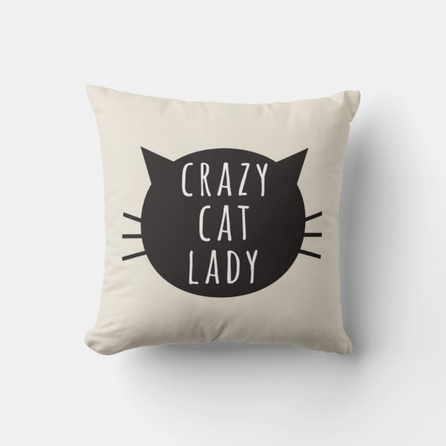 Coussin Madame folle Funny Pillow Ivory de chat (Recto)