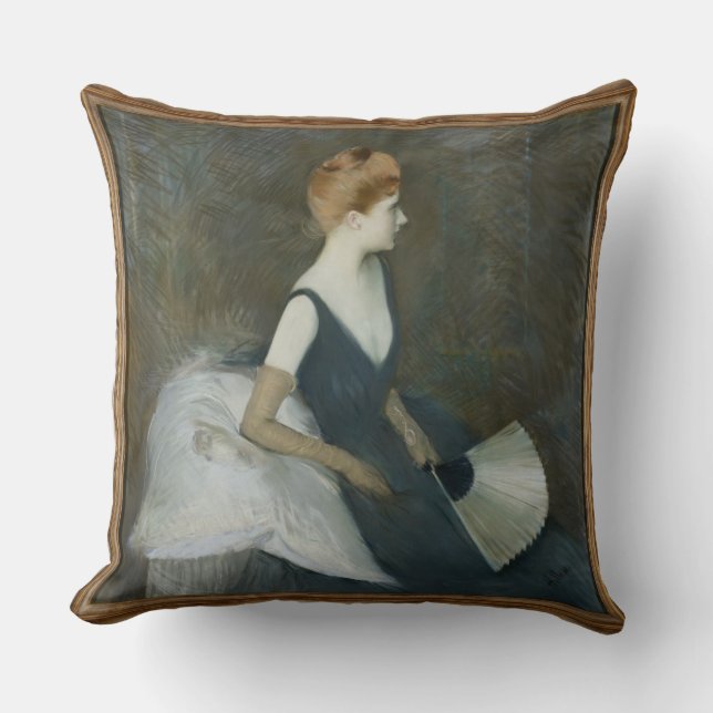 Coussin Madame Marthe Le Tellier Sitting sur un sofa (Recto)