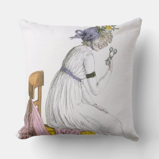 Coussin Madame utilisant un déshabillé, de "costume (Recto)