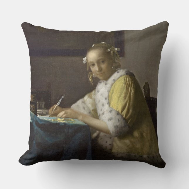 Coussin Madame Writing, C. 1665 (huile sur la toile) (Recto)