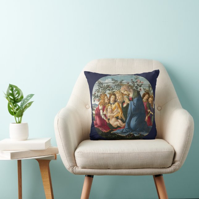 Coussin Madonna Adoring the Child avec 5 Anges Botticelli (Chaise)