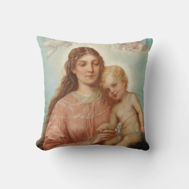 Coussin Madonna et l'enfant (Recto)